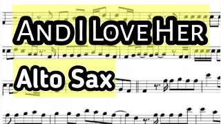 And I Love Her Alto Sax Sheet Music Backing Track Play Along Partitura