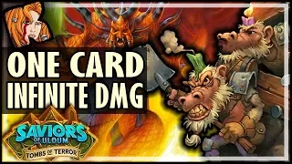 ONE CARD INFINITE DAMAGE COMBO OTK?! - Tombs of Terror Heroic Hearthstone