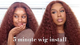 BYE FRONTALS! 5 MINUTE GLUE LESS WIG INSTALL: BEGINNER FRIENDLY! NO STYLING NEEDED | ARABELLA HAIR