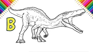 How to Draw Baryonyx | Step by Step