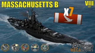 Massachusetts B 7 Kills & 193k Damage | World of Warships Gameplay