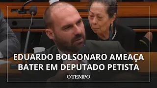 Eduardo reage com xingamentos após deputado petista insinuar que facada em Bolsonaro seria uma farsa