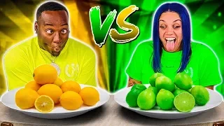 YELLOW FOOD VS GREEN FOOD CHALLENGE