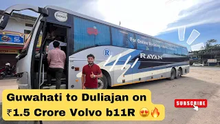 Travelling From Guwahati to Duliajan on ₹1.5 Crore Volvo Semi-sleeper B11R😍🔥 #trending