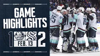 Seattle Kraken at New York Islanders | 2/13 Game Highlights