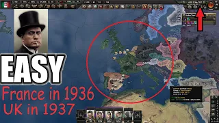 HOI4 Italy! How To Easily Defeat France and UK in 1936/1937 (EXTREMELY EASY)