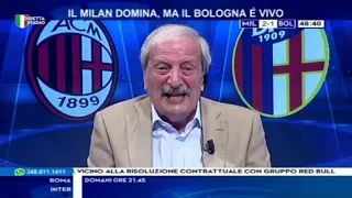 Milan Bologna 5-1  reazione Tiziano crudeli