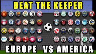 Europe vs America Football Clubs Marble Race Beat the Keeper / Marble Race King