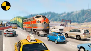 Trains on Highway 😱 BeamNG.Drive