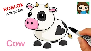 How to Draw a Cow 🐮 Roblox Adopt Me Pet