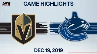 NHL Highlights | Golden Knights vs Canucks - Dec. 19, 2019