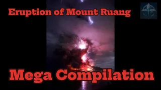 Untamed Fury: Powerful Eruption of Mount Ruang Volcano in Indonesia. Ruang eruption before and after