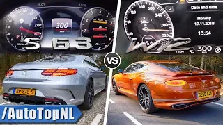 2019 S63 AMG Coupe vs 2019 Bentley Continental GT 0-300km/h ACCELERATION SOUND & POV by AutoTopNL