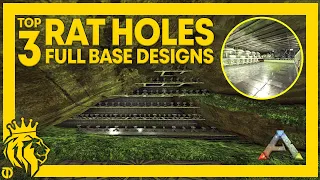 TOP 3 Rat Holes on ARK W/ FULL Base Designs| For Bigger Tribes | ARK: Survival Evolved