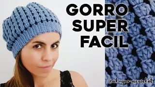 COMO TEJER GORRO FACIL A CROCHET: gorro unisex a crochet en punto bicolor | tutorial paso a paso