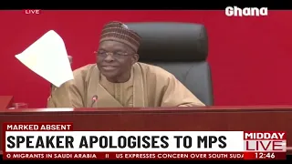 Marked Absent: Speaker Apologizes To MPs