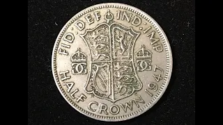 Great Britain 1947 Half Crown Coin - UK 1/8 Pound Sterling - United Kingdom’s 1st Copper Nickel Coin