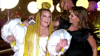 Netta - Toy and Banana at the Orange (red) carpet, Eurovision 2019 opening ceremony