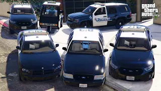 GTA 5 - Stealing Vinewood Police Department Vehicles with Franklin! | (Real Life Cars) #136