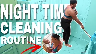 Motivational Night Time Clean With Me With NewBorn Twins | Single Mom Of 4 Kids!