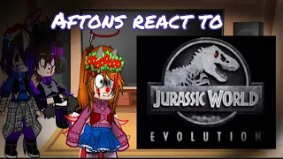 The Aftons react to the Jurassic world evolution trailer //My AU||(Gacha x FNaF )//desc again(?)