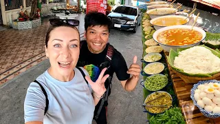 New favourite THAI FOOD 🇹🇭 Eating in the WAT MAHABUT TEMPLE Bangkok Thailand