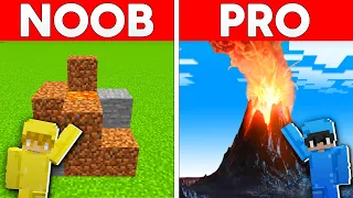 Noob vs Hacker: I Cheated in a VOLCANO Build Challenge!