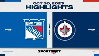 NHL Highlights | Rangers vs. Jets - October 30, 2023