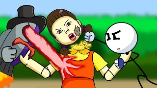 Squid Game Final Game Part 8 - Henry Stickmin vs Among us Right Hand Man Fight Animation