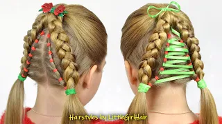 PERFECT Christmas Tree Hairstyles for Girls | Hair Trend | Holiday Hairstyles by LittleGirlHair