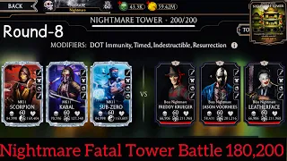 Nightmare Fatal Tower Final Round boss battle 180,200 Fight + Reward | MK Mobile