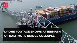 Baltimore Bridge Collapse: Drone footage captures extent of damage caused by cargo ship