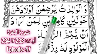 Learn Surah Baqarah || Ayaat 233 & 234 || Episode 47 || Quran Easy Method || Learn Quran Seekhain