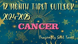 CANCER 2024-2025 Year Ahead Tarot Reading - FOCUSED MOMENTUM BRINGS ABOUT LUCKY WINDFALL