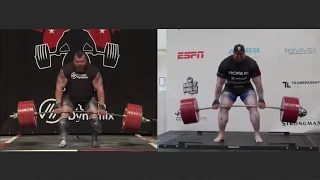 Thor 501kg vs Eddie 500kg Deadlift World Record [Side-by-Side]