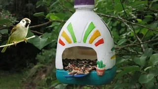 How to make an Adobe Bird House 🐦Bird Feeder Out of a Recycled Plastic Bottle