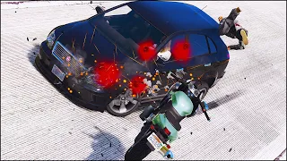 GTA 5 Motorcycle Crashes Episode 02 (Euphoria Physics Showcase)