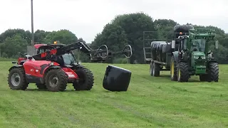 Silage 2020 - Collecting Bales with John Deere & NEW Manitou