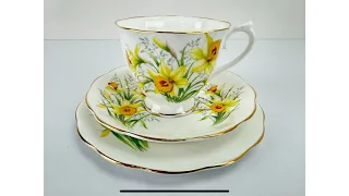 Vintage ROYAL ALBERT Friendship Series Daffodil - Tea Cup Trio Set