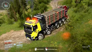 Spintires: MudRunner - VOLVO 6X6 Dump Truck Semi Trailer Climb Uphill whit graphics hd |1080p 60fps