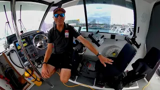 Interview with Graham Goff about SHARK suspension seats on board of the "pitlane" boat @ Team INEOS