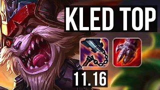 KLED vs URGOT (TOP) | 4/0/9, 2.0M mastery, 800+ games | NA Master | v11.16