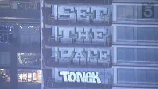 Downtown L.A. sky rise building hit by tagger