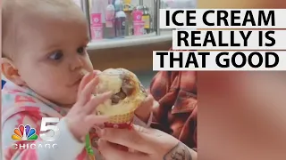 Baby Tries Ice Cream For First Time, Has Most Adorable Reaction | NBC Chicago