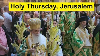 Eastern Orthodox Holy Thursday (Washing of the Feet) Ceremony. Church of the Resurrection, Jerusalem