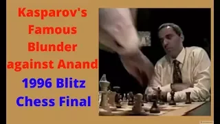 Kasparov's Famous Blunder against Anand (Blitz chess Final 1996) A Thriller !