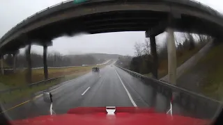 Hydroplaning car