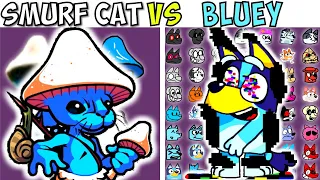 FNF Character Test | Gameplay VS My Playground | ALL Smurf Cat VS Bluey Test