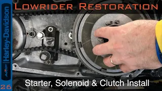 AMF Shovelhead Lowrider Restoration -26 - Starter / Starter Solenoid / and Clutch Installation