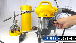 BLUEROCK S75 Sectional Drain Cleaner Machine Kit Features and Unboxing 5/8" Snake fits Ridgid K-50